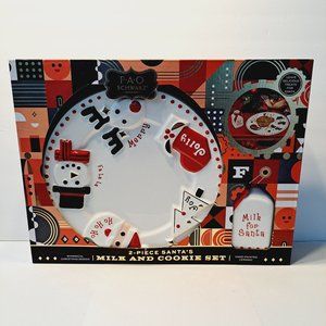 FAO Schwarz Christmas Milk and Cookie Set for Santa Kids Leave Cookies for Santa